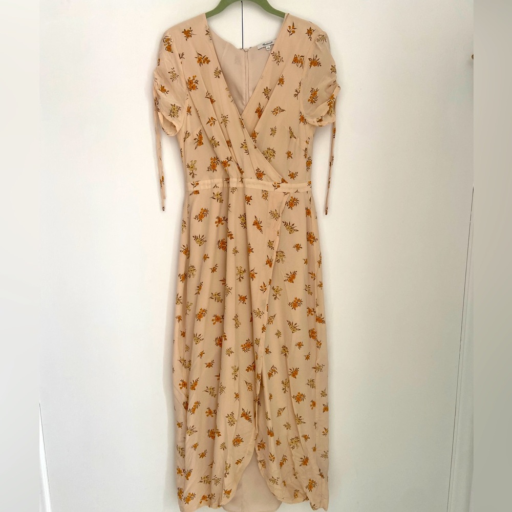 Madewell Cream Floral Dress